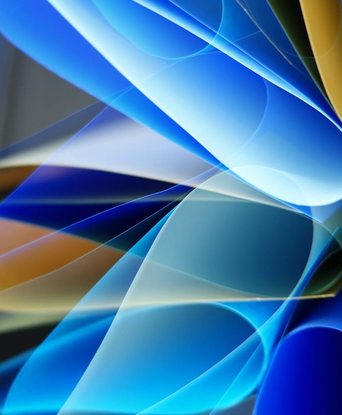 Abstract blue and dark shapes representing digital workspace focus